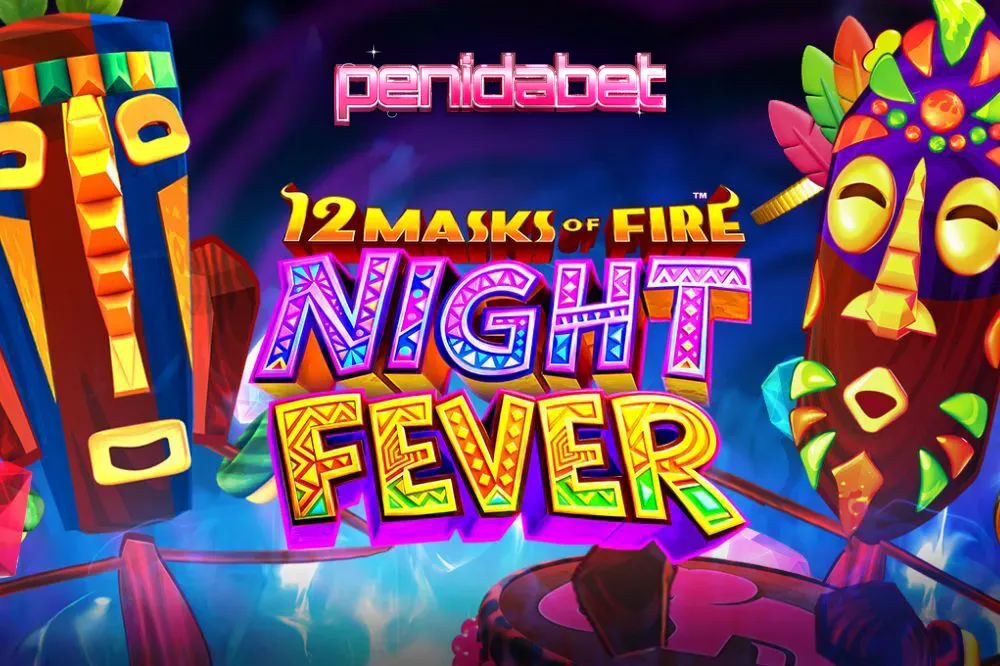 Tampilan visual neon yang meriah dari slot 12 Masks of Fire: Night Fever